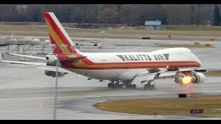 RARE Kalitta Air Boeing 747200F N704CK landing in PDX [upl. by Hcurob]