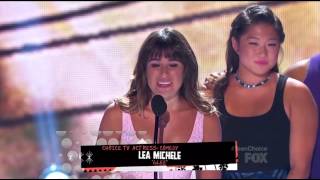 Glee Cast winning with Lea Micheles Acceptance Speech 2013 TCAs HD [upl. by Adalia]