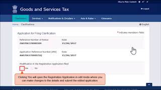 How to file clarification in GST application Raised by the departmentstep by step [upl. by Will]