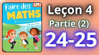 faire des maths cm1 leçon 4 partie 2 page 2425 [upl. by Fermin153]