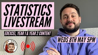 Statistics Livestream Bicen Maths Weds 8th May 5pm6pm [upl. by Ragse]