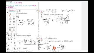 10 SINIF MATEMATİK  FAKTÖRİYEL 1 VİDEO  SORU ÇÖZÜMÜ [upl. by Aniral]