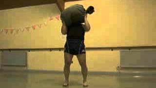 200lb91kg x 5 Sandbag Clean and Press [upl. by Nibor]