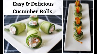 How to make Cucumber Rolls Quick amp Easy Snacks Healthy Delicious Appetizer Vegan [upl. by Euv]