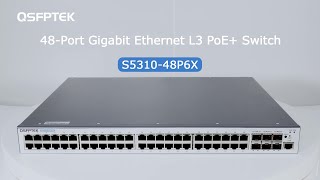 48Port Gigabit Ethernet L3 PoE Switch S531048P6X  QSFPTEK [upl. by Armilla430]