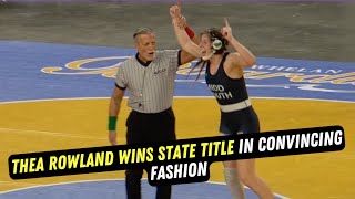 Thea Rowland secures state title  2024 NJSIAA State Tournament Girls 145 lb Final [upl. by Gizela904]