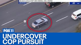 Undercover cop chases car across San Fernando Valley [upl. by Soilisav]