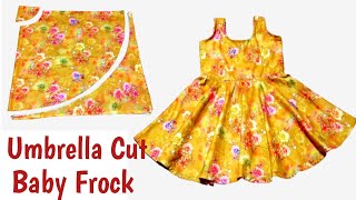 Very Easy Umbrella Cut Baby Frock Cutting and Stitching  23 Year Old Girl Dress Design [upl. by Gillette]