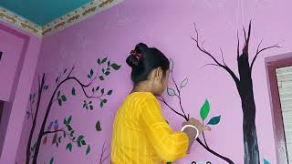 Wall Painting wall wallpainting [upl. by Yffat]