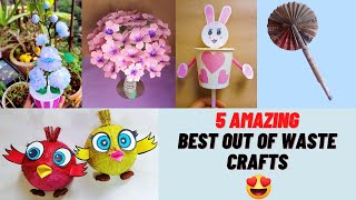 5 Best out of waste craft ideas  Best out of waste craft ideas  Easy DIY project [upl. by Letti]