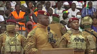 Discours du Chef de lEtat le Capitaine Ibrahim TRAORE lors du meeting de soutien à la Transition [upl. by Jumbala71]