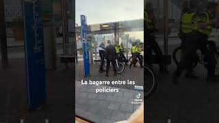 Bagarre entre les policiers 👮👮policierfrontiereseurope [upl. by Gnohp]