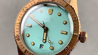 Oris Divers SixtyFive Cotten Candy Green Dial 01 733 7771 315707 8 19 15 Oris Watch Review [upl. by Mandler319]