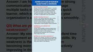 Admin Officer Interview Questions and Answers  Administrative Officer Job Interview Questions [upl. by Daitzman281]