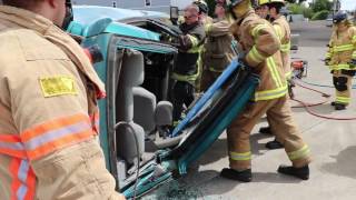 Backboarding A Patient In A Vehicle On Its Side [upl. by Neelie91]