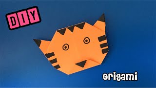 ✮ TIJGER VOUWEN MET PAPIER MAKKELIJK ✮ Vouwblaadjes vouwen ✮ Knutselen met papier  Origami Easy [upl. by Annairba]