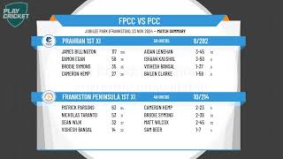 Frankston Peninsula 1st XI v Prahran 1st XI [upl. by Aynekal334]