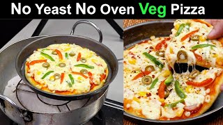 कढ़ाई में वेज पिज़्ज़ा बिना यीस्ट के  Veg Pizza without Oven and Yeast  Pizza Recipe  Kabitaskitchen [upl. by Zollie]