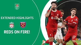 ⭐️ FIVE STAR REDS  Liverpool v West Ham United Carabao Cup Quarter Final extended highlights [upl. by Ahsienroc]