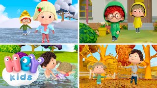 Les saisons 🍂❄️  Apprendre les saisons de lannée pour enfants  HeyKids en Français [upl. by Aliuqehs]