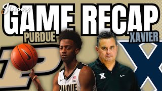 Purdue vs Xavier  Game Recap Zach Edey is back and Myles Colvin is emerging before our eyes [upl. by Enitsej]