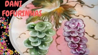 PINTURA EM TECIDOCOMO PINTAR UVAS VERDES E VERMELHAS AULA 2 [upl. by Kiersten]