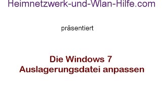 Die Windows Auslagerungsdatei anpassen [upl. by Jovia]