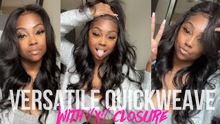 How To Versatile quick weave install with 6X6 Closure  AliPearl Hair [upl. by Suckram]