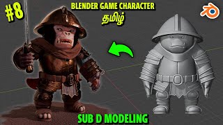 Blender 3D Game Character Creation in Tamil 8  Sub D Modelling  Topology Workflow [upl. by Botnick]