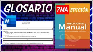 🏆Como Poner un GLOSARIO en Word con NORMAS Apa 7ma Edición [upl. by Crosby]