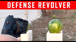 How Destructive Are The HDR 50 TR50 11 Joules Home Defense Revolver Shooting Through A Watermelon [upl. by Yl]