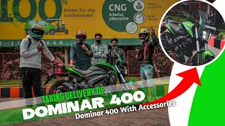 Taking Delivery Of BAJAJ DOMINAR 400 BS6 2022 With Touring Kit  Dominar 400 UG GREEN  Vagary Vlogs [upl. by Anreval]