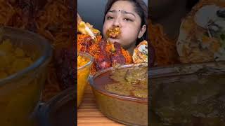 Chicken biryani with chicken legpiece eatingshow food mukbang maltispicelove youtubeshorts [upl. by Kitarp602]