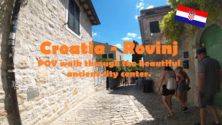 Walking Tour through beautiful Rovinj in Croatia Istria  POV [upl. by Ellertnom124]