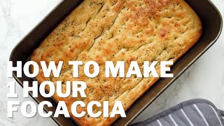 Easy Focaccia in 1hr 🍞⏳ [upl. by Ydnarb]