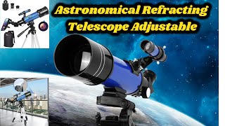 TELMU Telescope 70mm Aperture 400mm AZ Mount Astronomical Refracting Telescope Adjustable [upl. by Yrtnej]