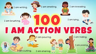 100 Action Verbs in English With Sentences First Words for Babies English Vocabulary for Beginners [upl. by Akela270]