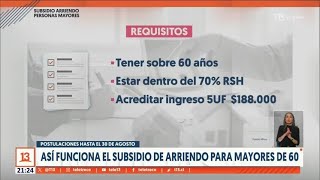 Conoce el Subsidio de Arriendo para personas mayores y con discapacidad Hay 4 mil nuevos cupos [upl. by Sender]