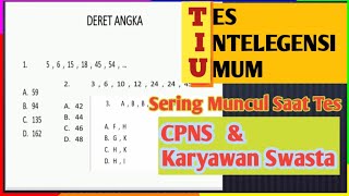 DERET ANGKA TIU Tes inteligensi Umum [upl. by Uon409]