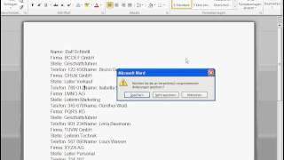 Serienbriefe mit Microsoft Word amp Excel 4 – Unterschied zwischen der Option Briefe und Verzeichnis [upl. by Wilser420]