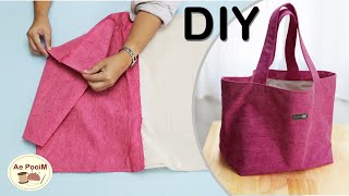 DIY Daily Tote Bag very easy making [upl. by Kelula]