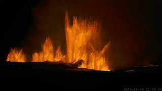 The start of the Grindavík 2023 eruption  Live from Iceland [upl. by Ecerahc13]