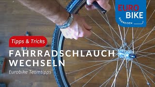 Fahrradschlauch wechseln leicht gemacht  Eurobike Radreisen [upl. by Snah830]