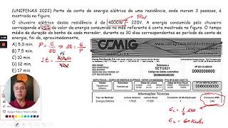 UNIFENAS 2022 Parte da conta de energia elétrica de uma residência onde moram 3 pessoas [upl. by Alten773]