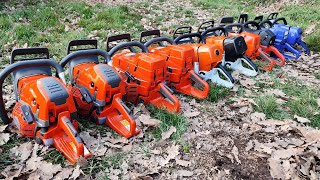 90cc class chainsaws roundup  Stihl MS661 Husky 592xp 395xp 390xp Dolmar 9010 FT G660 G288 [upl. by Evante]