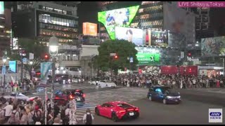 Shibuya City Scramble Crossing Live Camera 862024 1212 PM  1159 PM Partly Cloudy  Overnight [upl. by Ettennil239]