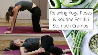 Easy Yoga Routine amp Poses For IBS Stomach Cramps [upl. by Jay635]