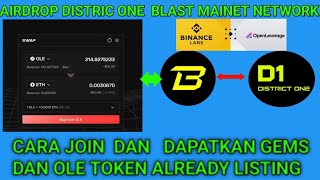 LAGI VIRAL NIH  DISTRICONE Reward Get OLE AIRDROP BLAST MAINNET ECOSYSTEM BISA CUAN RATUSAN DOLAR [upl. by Arretal]