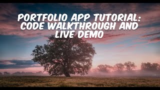 Portfolio App Tutorial Code Walkthrough and Live Demo [upl. by Toland]