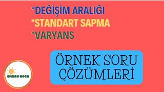 standart sapma varyans değişim aralığı soruları çözümü İSTATİSTİK  emrahhocaauzef [upl. by Akkimat]